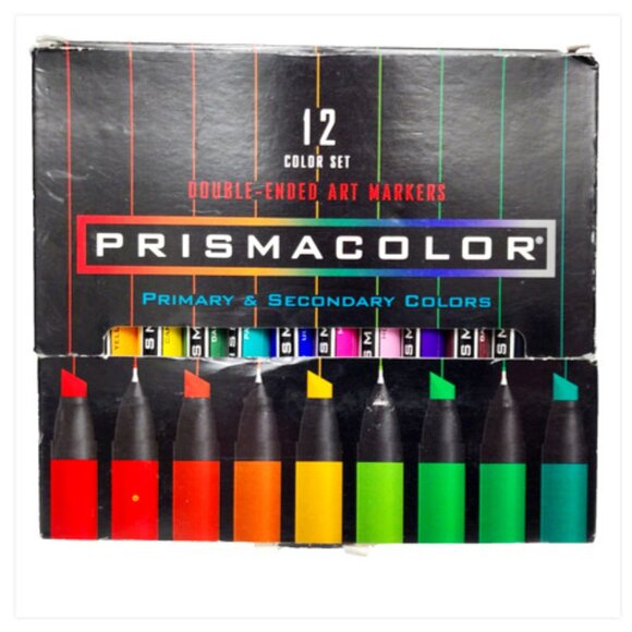 D/C Prismacolor 12 Color Dbl Ended Art Markers in StandingBox w/11 FrenchGray - Picture 2 of 8